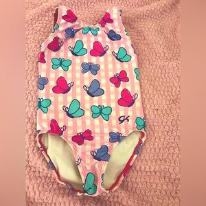 GK gymnastics or dance leotard. Butterfly patrern child’s size small